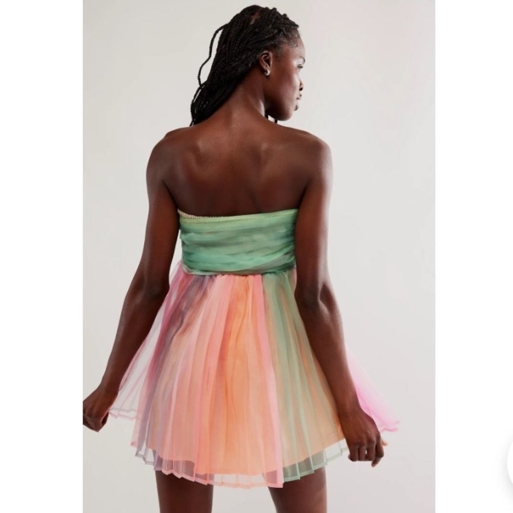 Free People “In Rainbows Mini” Strapless Dress - Picture 3 of 6